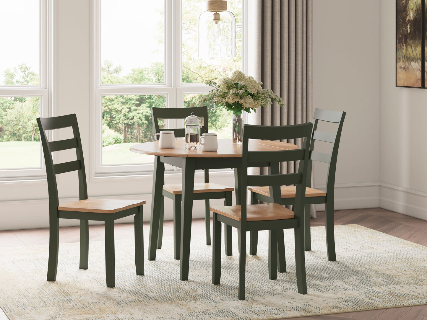 Gesthaven - Round Dining Room Drop Leaf Table Set