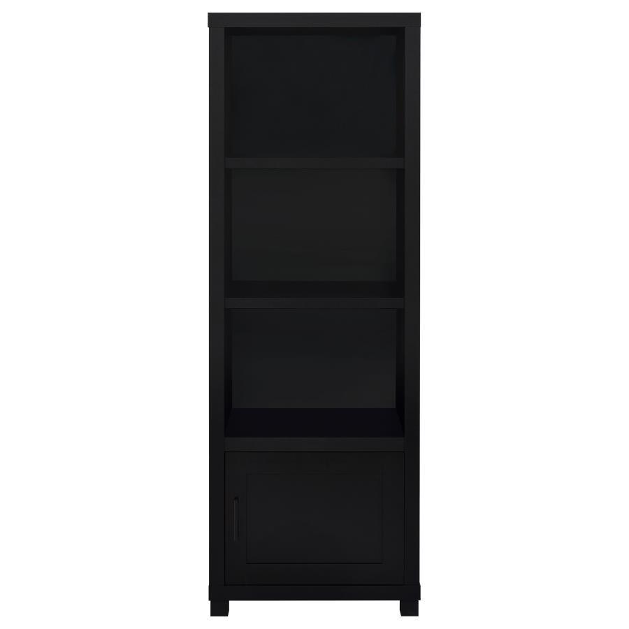 Jupiter - 3-Shelf Engineered Wood Media Tower - Black