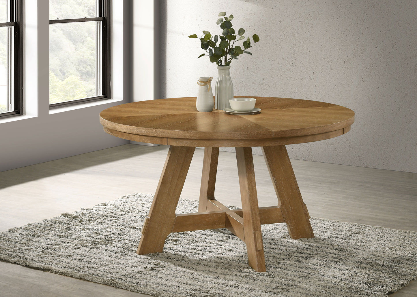 Danvers - Round Wood Dining Table - Brown Oak