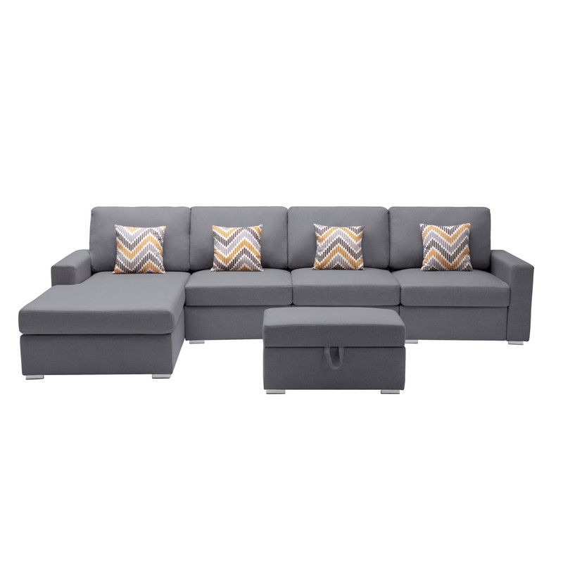 Nolan - Fabric 5 Piece Sectional Sofa With Interchangeable Legs