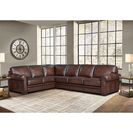 Brookfield - Leather L-Shaped Convertible Sectional