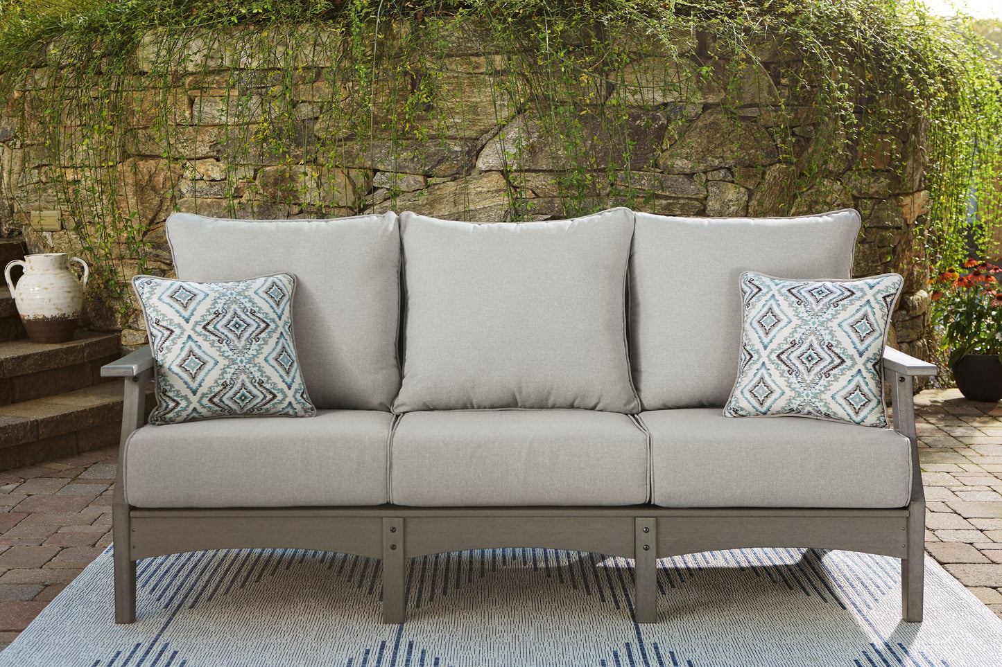 Visola - Gray - Sofa With Cushion