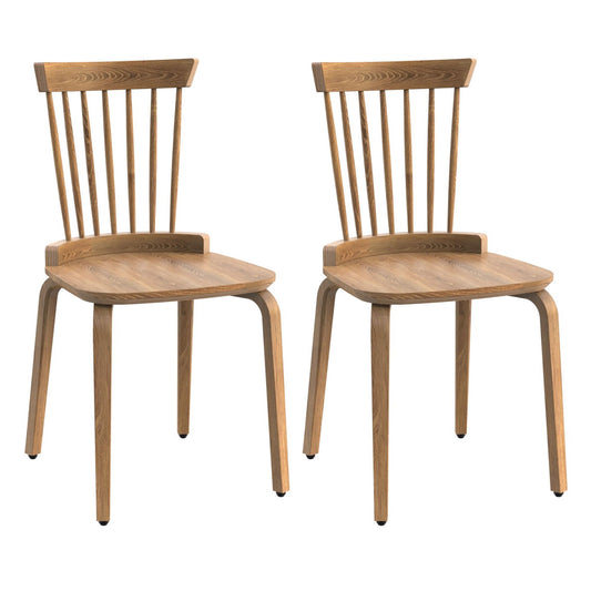 Solid Wood Slat Back Windsor Chair (Set of 2)