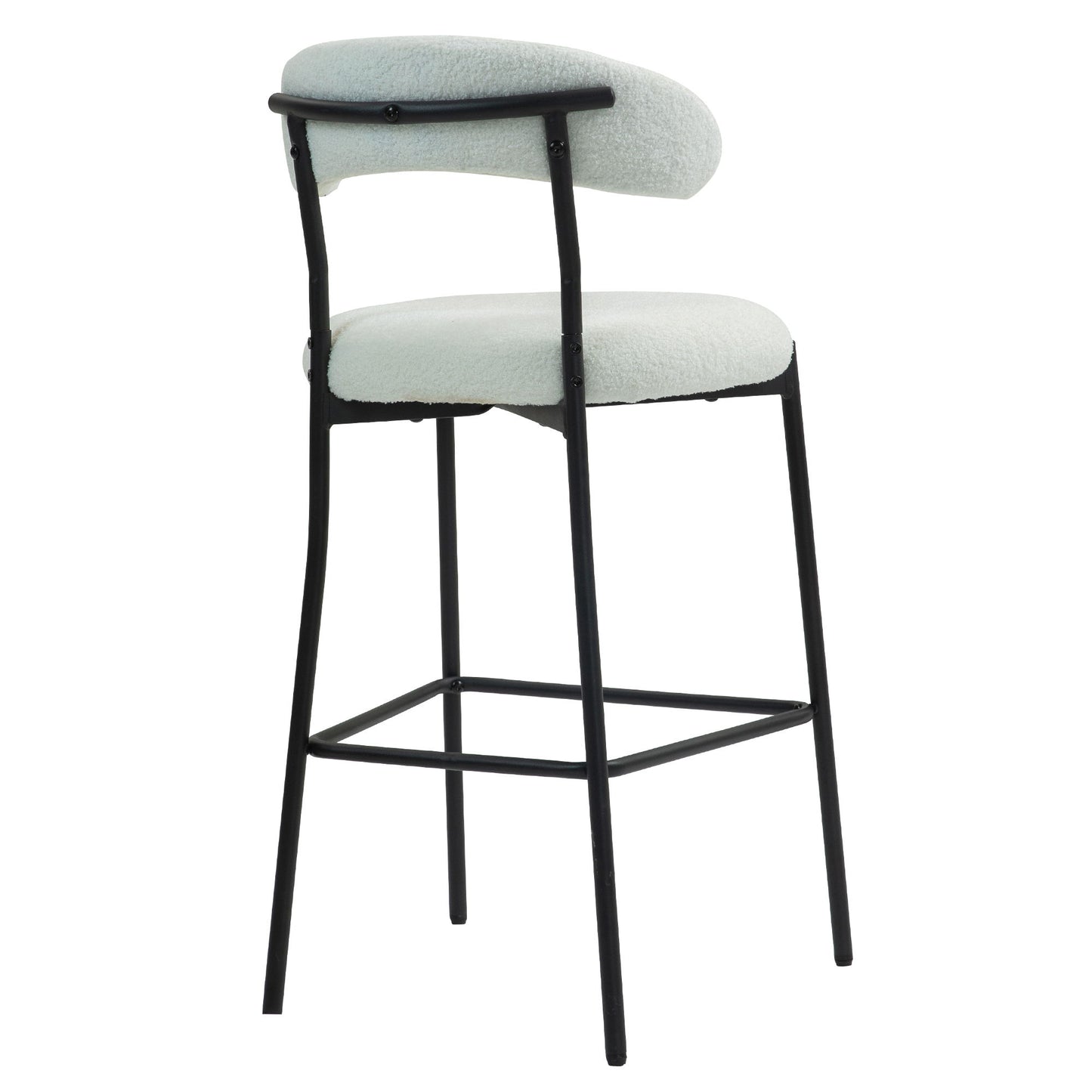 Counter Height Bar Stools Teddy Fabric Cover Kitchen Island Counter Bar Stool With Footrest