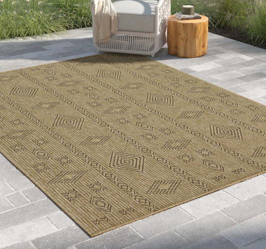 Earth - 7'10" X 10'3" Indoor / Outdoor Area Rug - Natural / Mocha