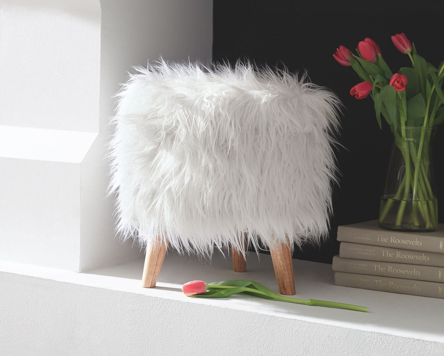 Elson - White - Storage Ottoman