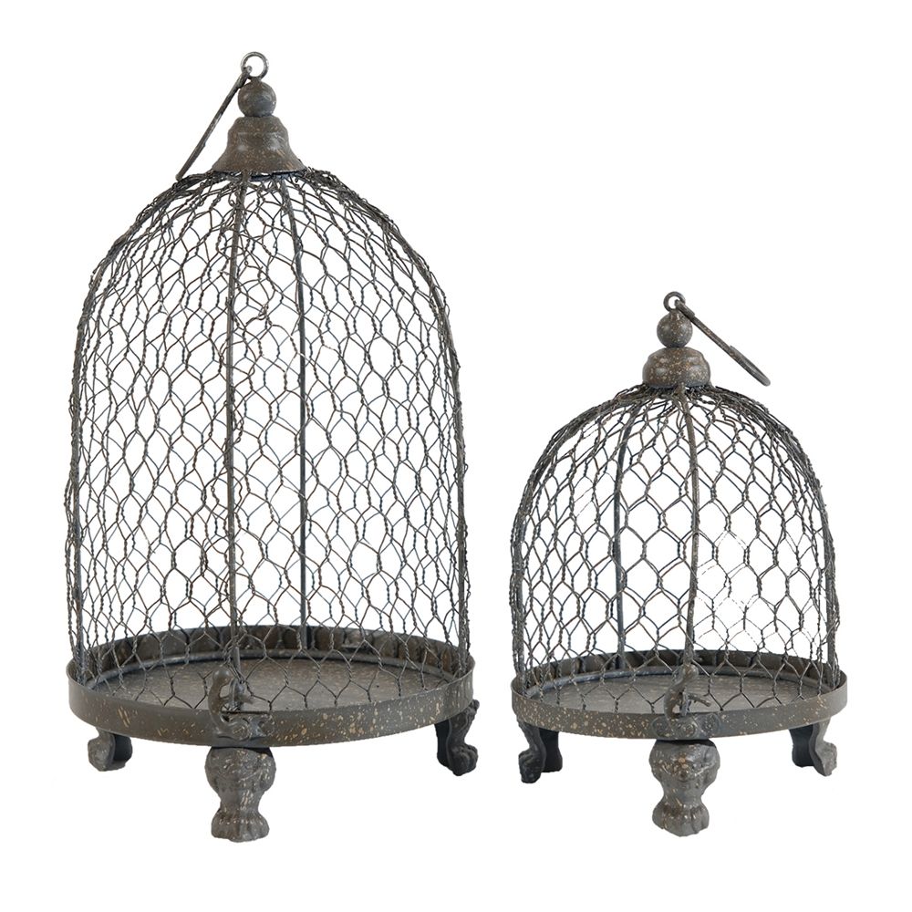 Phineas Hanging Wire Mesh Candle Holders (Set of 2) - Antique Gray