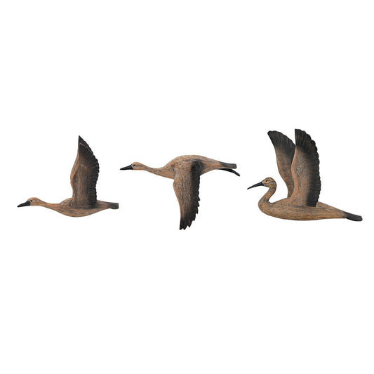 Reeds Migrating Bird Wall Decor, Home Decor For Living Room Dining Room Office Bedroom (Set of 3) - Brown