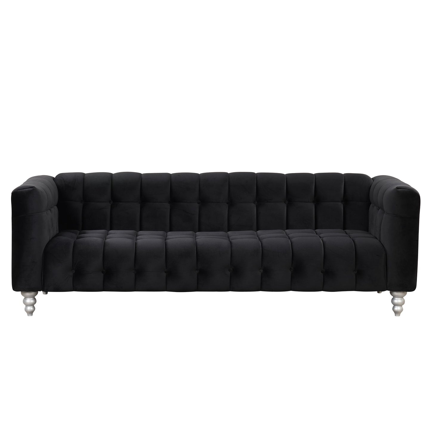 Modern Sofa Dutch Fluff Upholstered Sofa With Solid Wood Legs, Buttoned Tufted Backrest