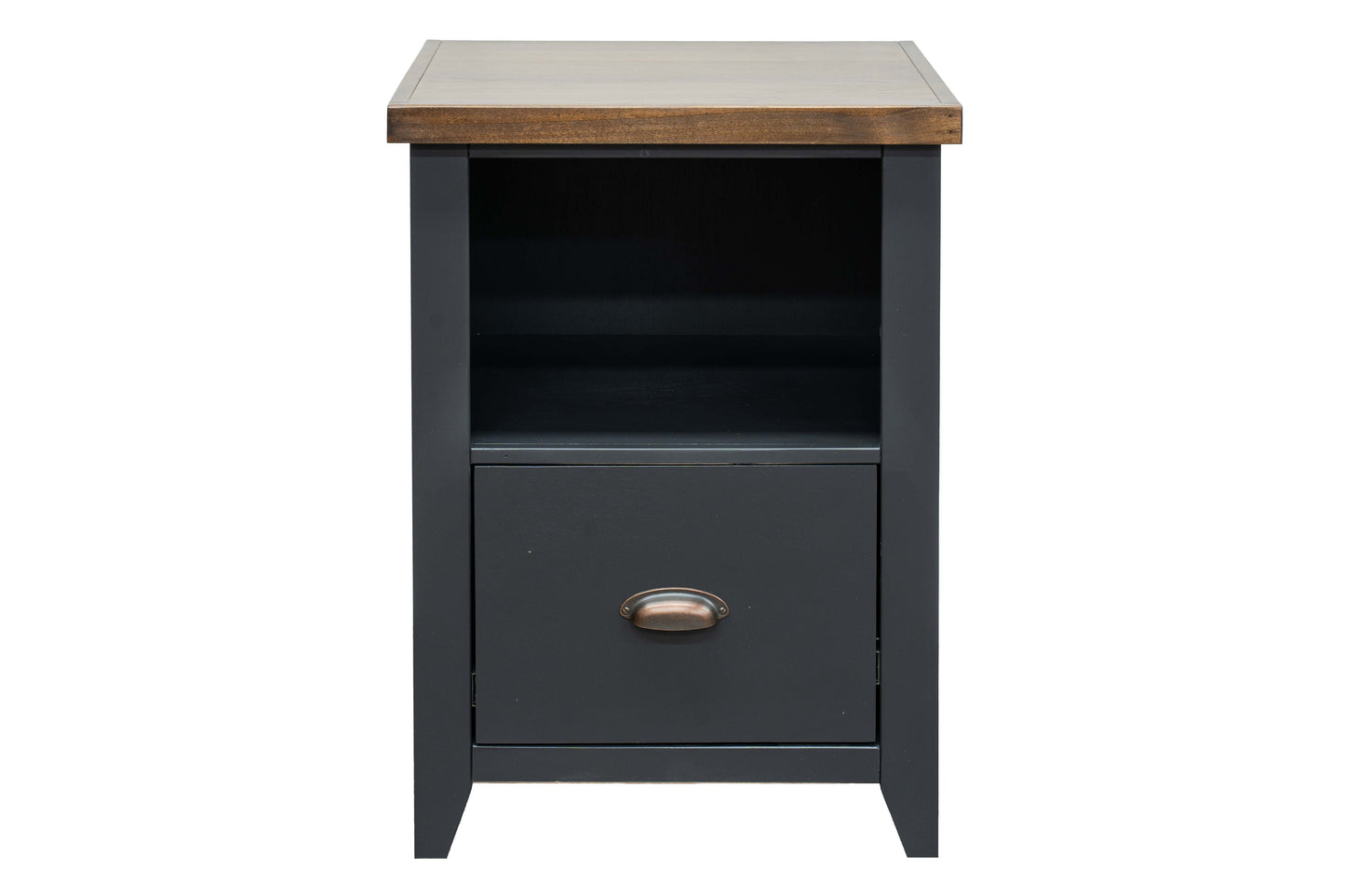 Essex - 22" 1-Drawer File - Black And Whiskey