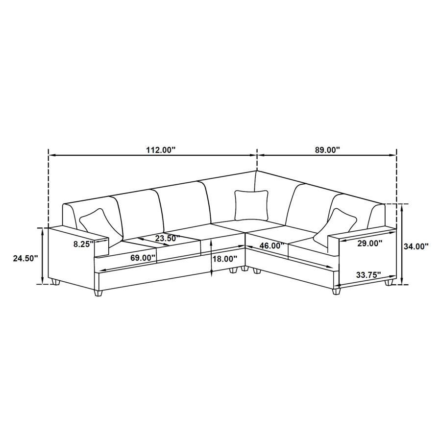 Tess - L-Shape Sleeper Sectional - Gray