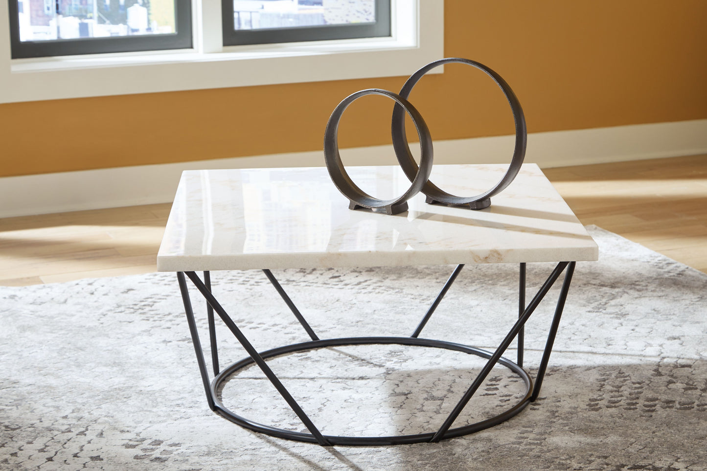 Vancent - White / Black - Square Cocktail Table