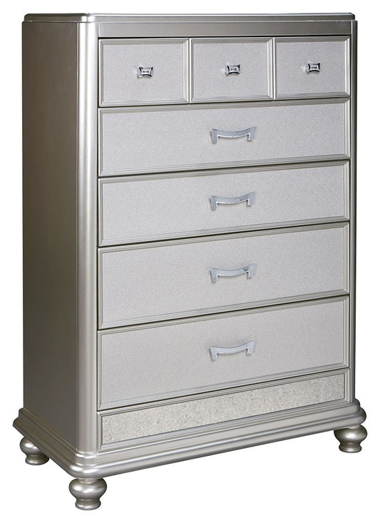 Coralayne - Silver - Five Drawer Chest