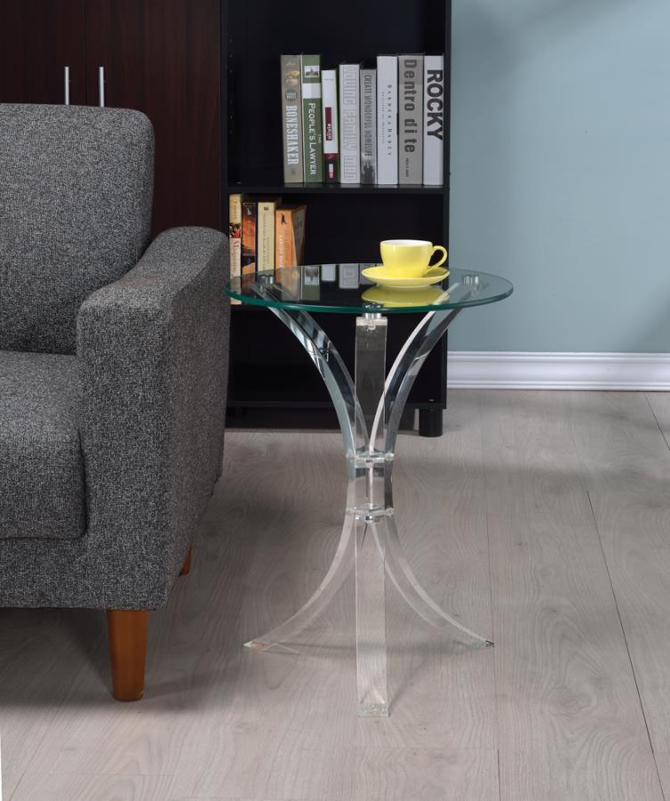 Emmett - Round Accent Table - Clear