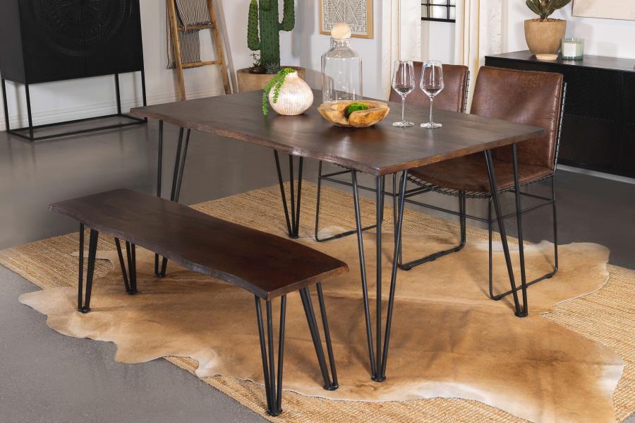 Topeka - Live-Edge Dining Table - Mango Cocoa And Gunmetal