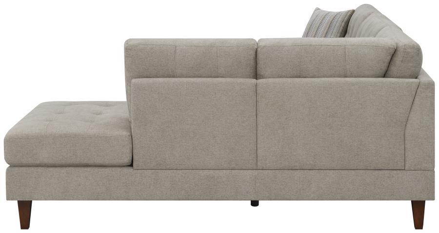 Barton - Upholstered Tufted Sectional - Toast And Brown