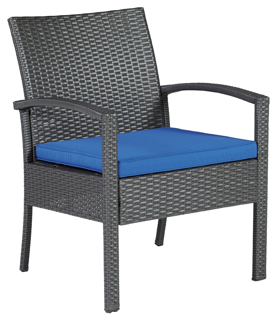 Alina - Gray / Blue - Love/Chairs/Table Set (Set of 4)