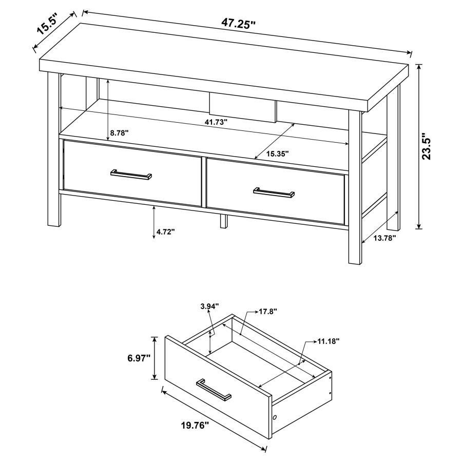 Ruston - 3-drawer Weathered Pine TV Console