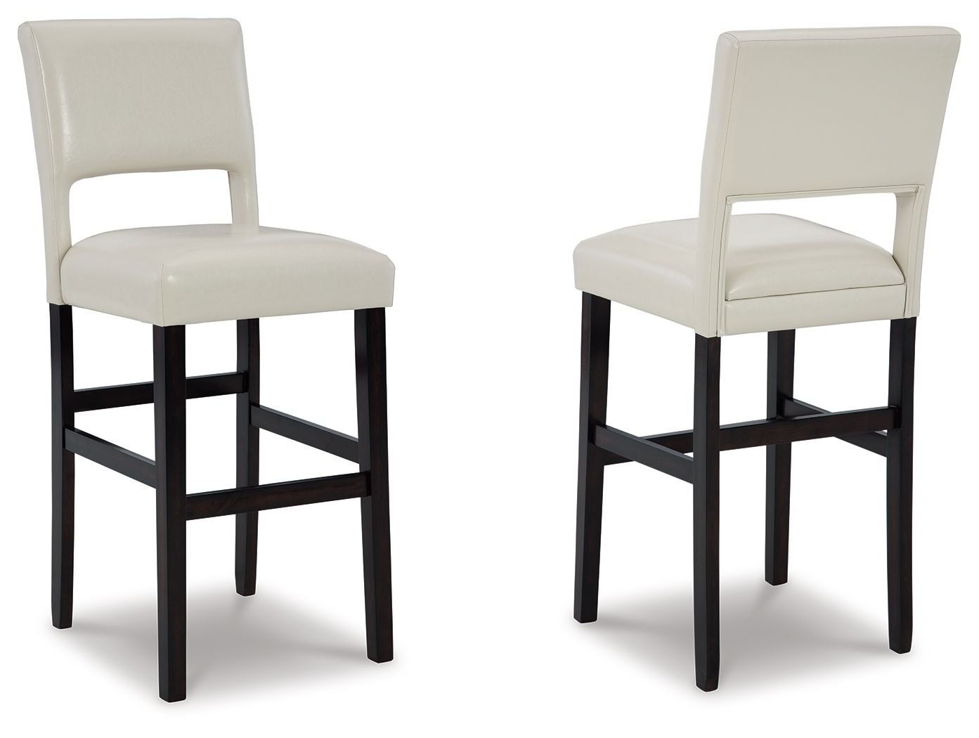 Leektree - Ivory / Brown - Tall Uph Barstool (Set of 2)