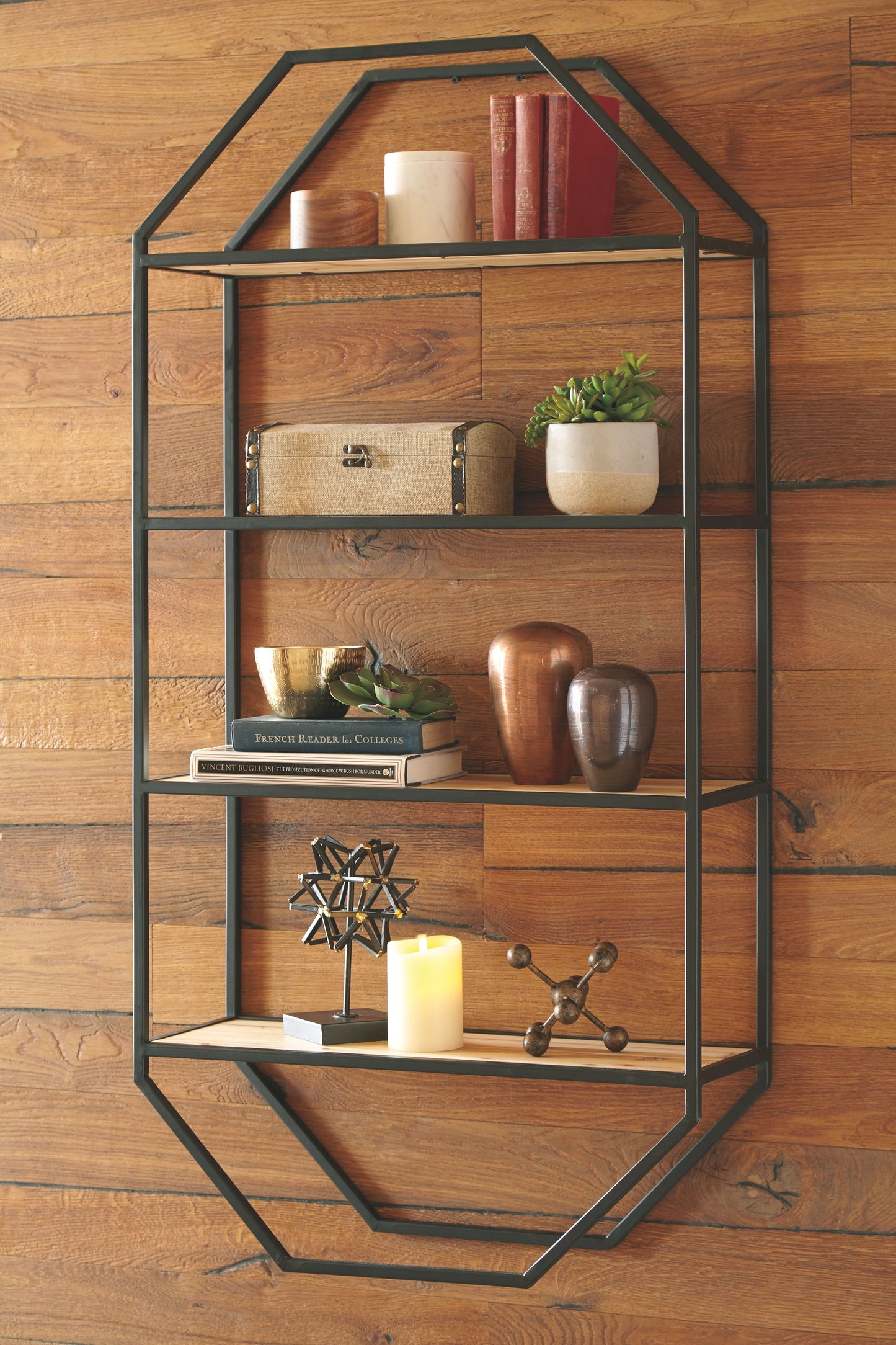 Elea - Black / Natural - Wall Shelf