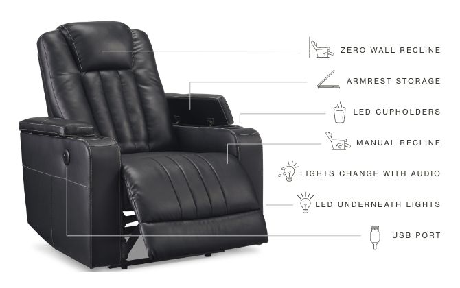 Center Point - Black - Zero Wall Recliner