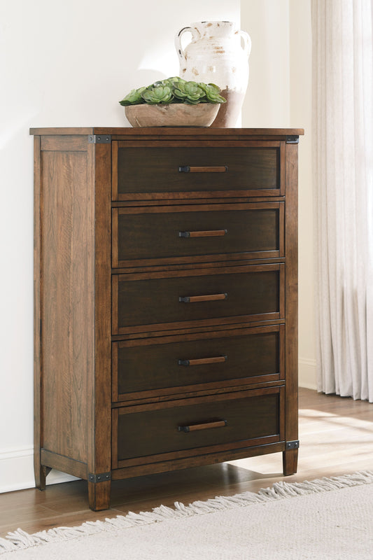 Wyattfield - Brown / Beige - Five Drawer Chest