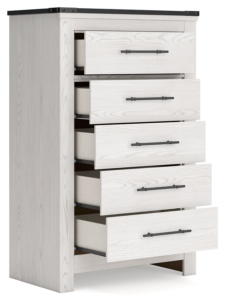 Schoenberg - White - Five Drawer Chest