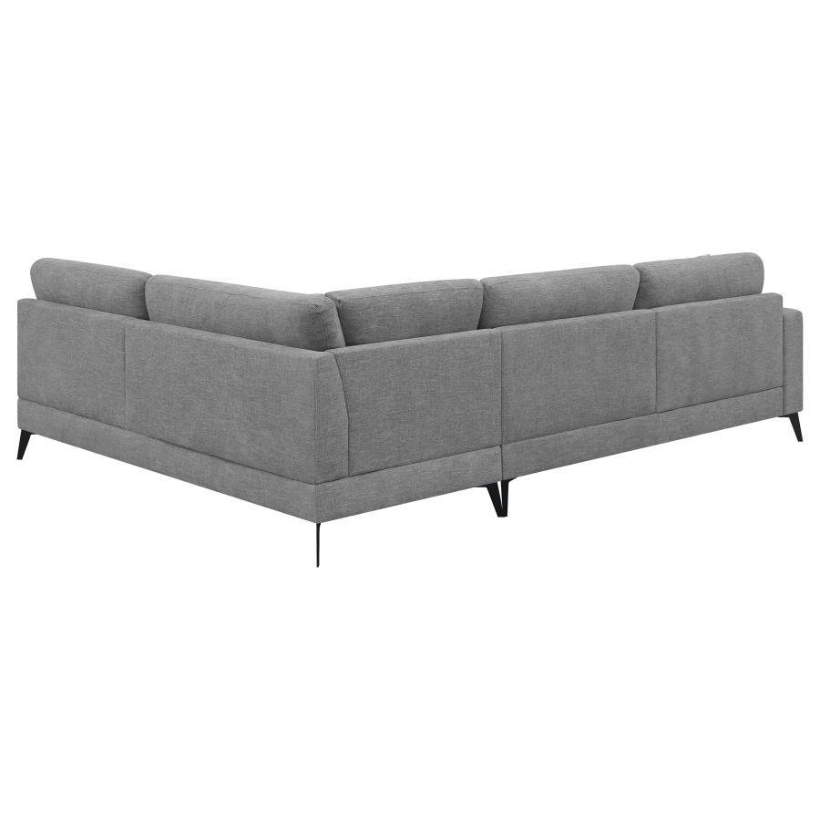 Clint - Upholstered Sectional With Loose Back Gray