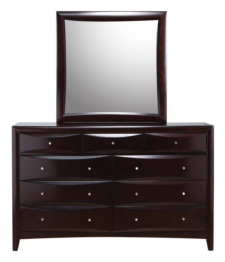 Phoenix - Square Dresser Mirror  - Deep Cappuccino