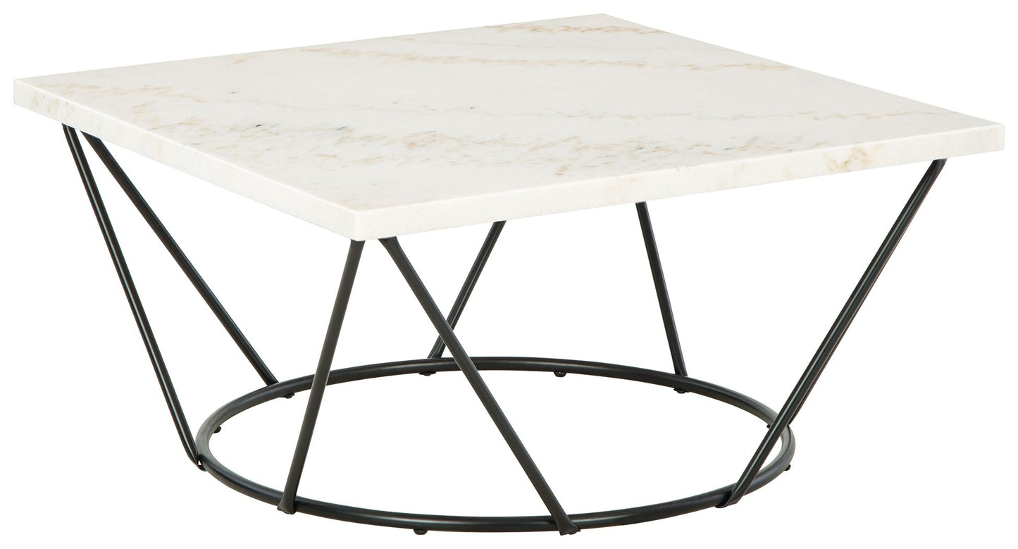 Vancent - White / Black - Square Cocktail Table