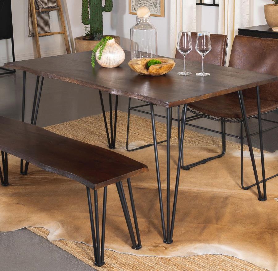 Topeka - Live-Edge Dining Table - Mango Cocoa And Gunmetal