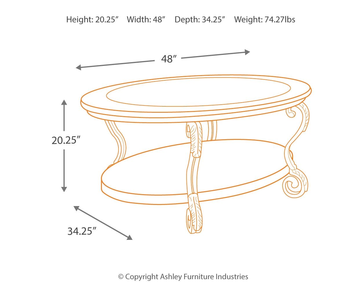 Nestor - Medium Brown - Oval Cocktail Table