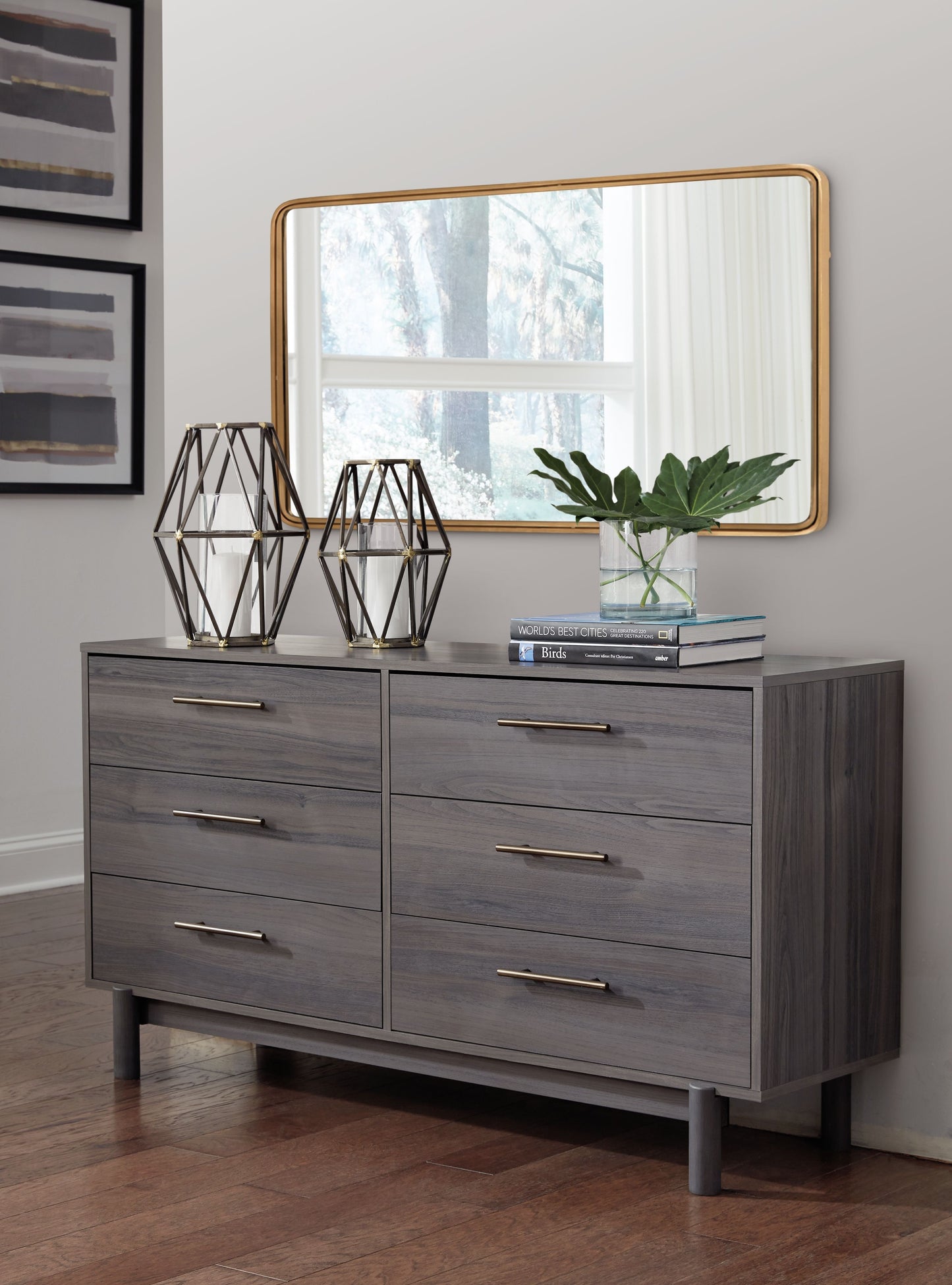 Brymont - Dark Gray - Six Drawer Dresser - Sleek