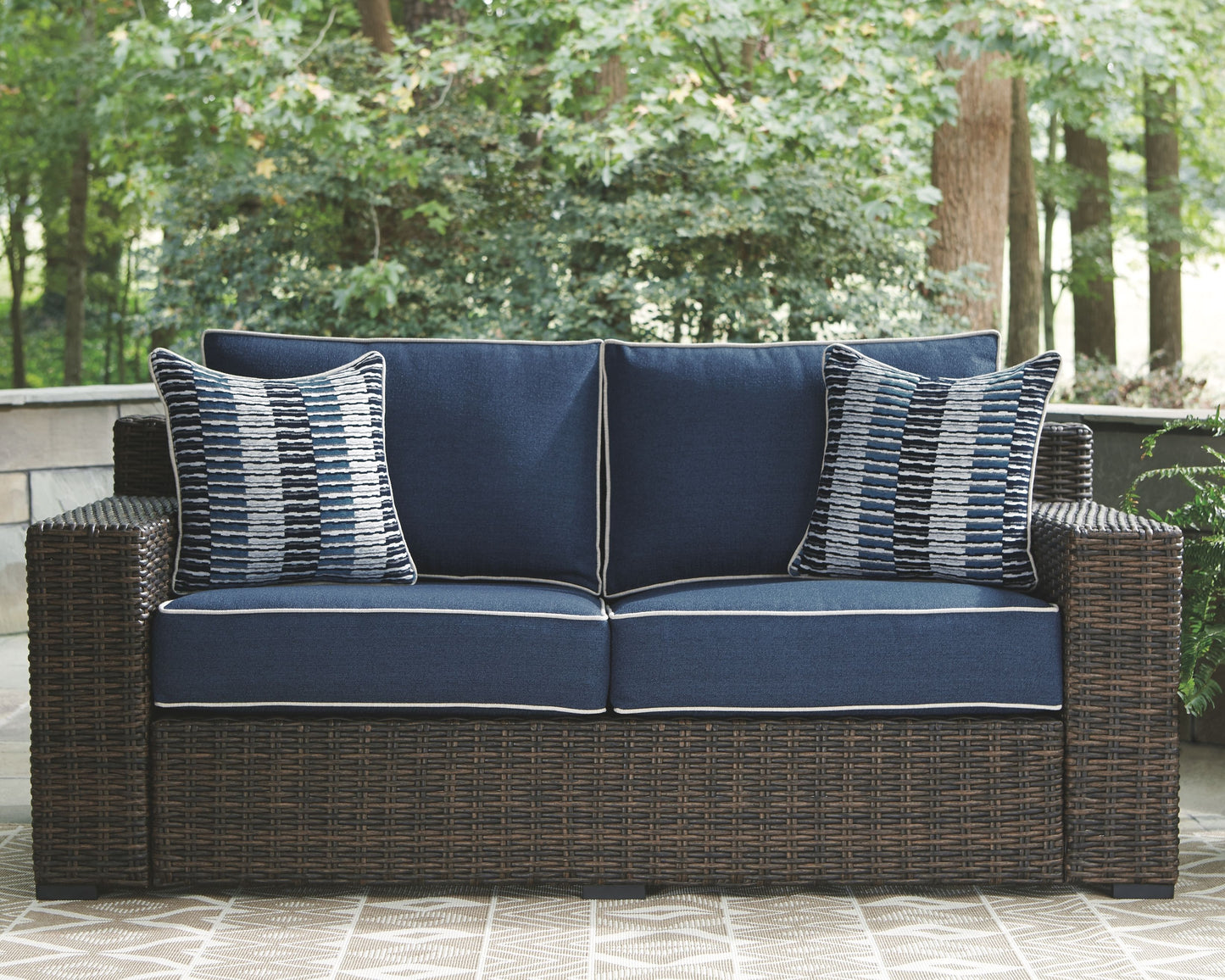 Grasson Lane - Brown / Blue - 6 Pc. - Lounge Set