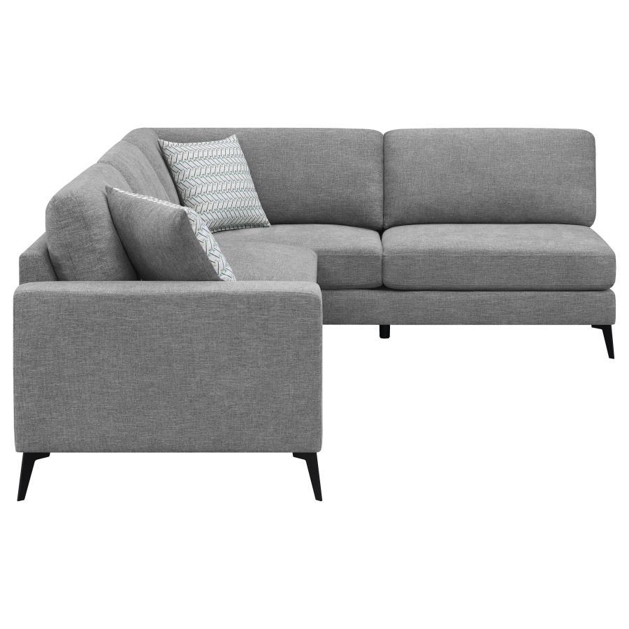 Clint - Upholstered Sectional With Loose Back Gray