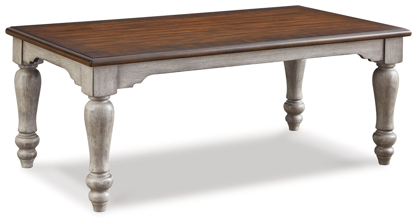 Lodenbay - Antique Gray / Brown - Rectangular Cocktail Table