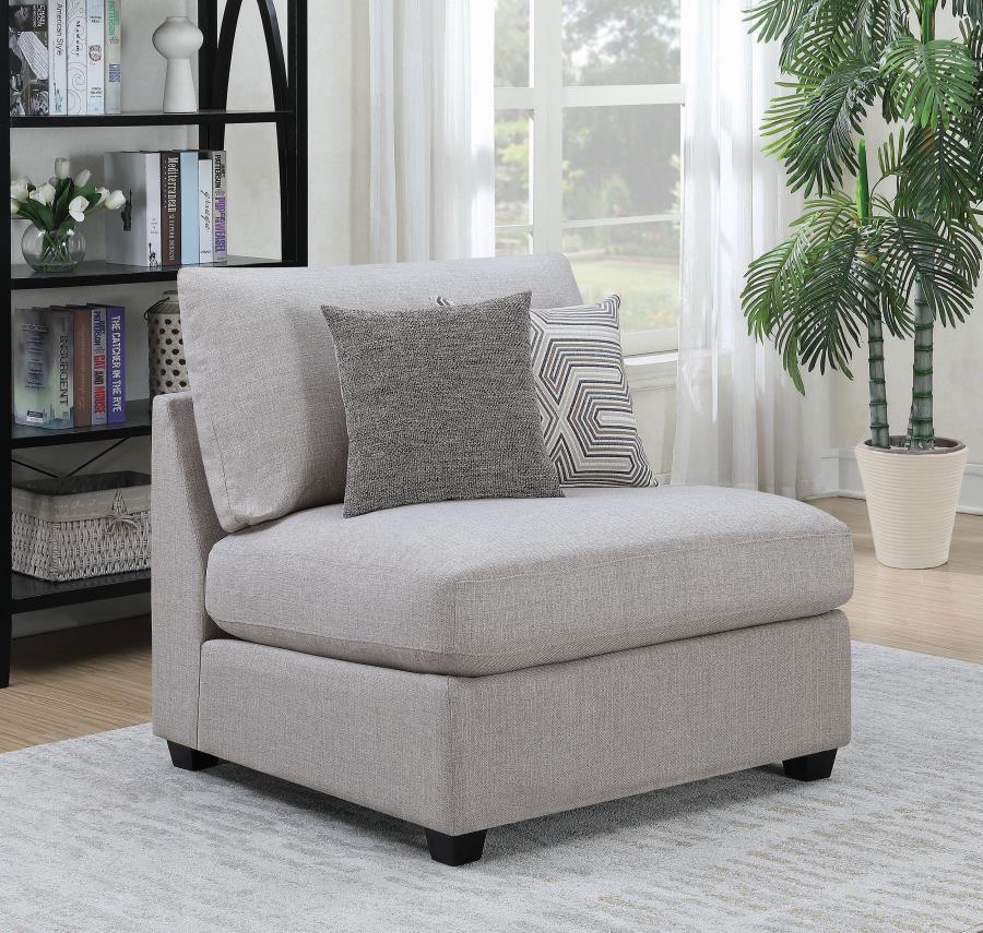 Cambria - Upholstered Armless Chair - Grey