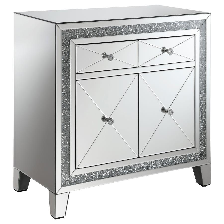 Arwen - 2-Drawer Accent Cabinet - Clear Mirror With Led Lighting