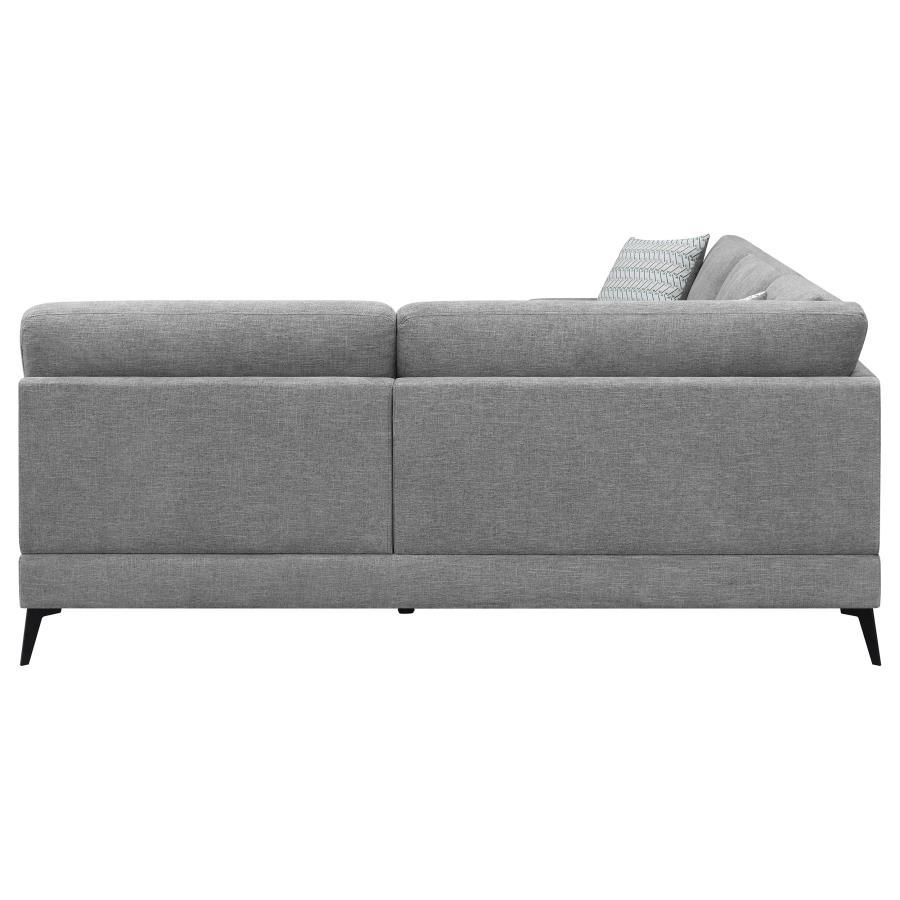 Clint - Upholstered Sectional With Loose Back Gray