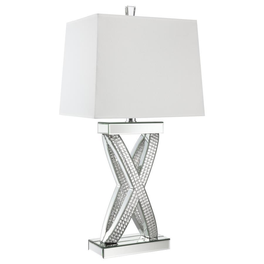 Dominick - Tapered Mirrored Acrylic Table Lamp - Silver