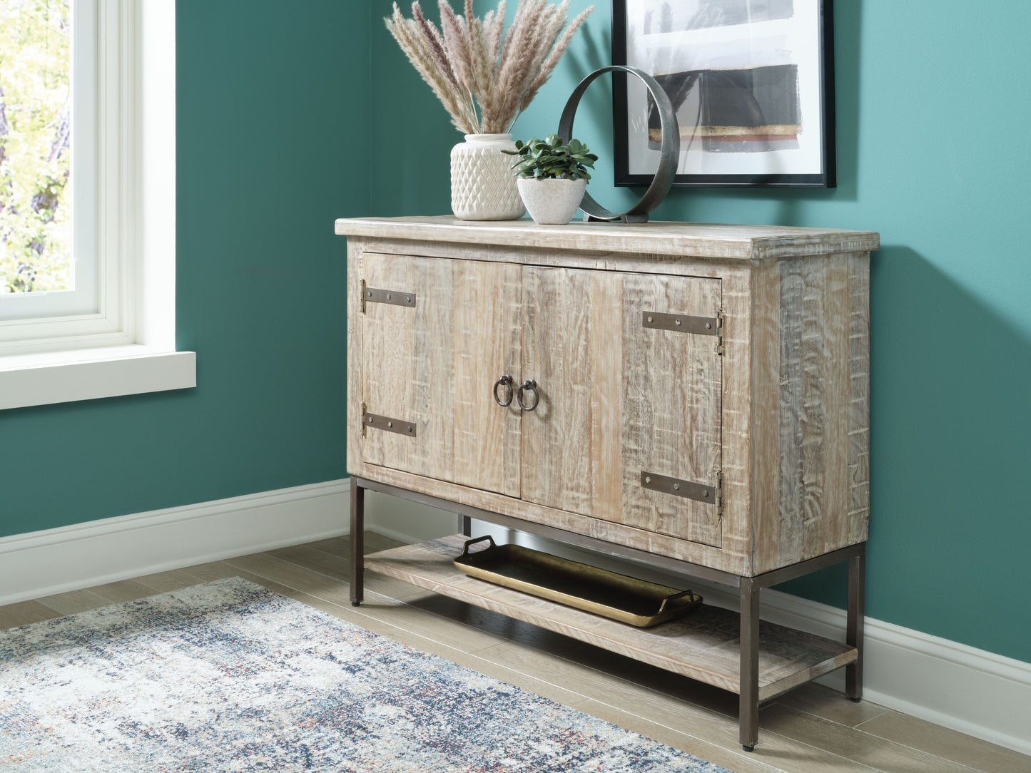 Laddford - Whitewash - Accent Cabinet - 2-shelves