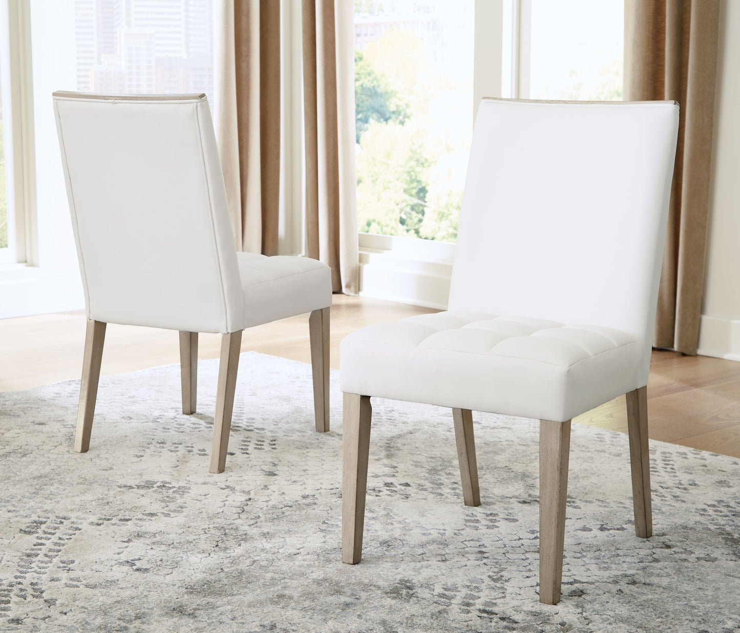 Wendora - Bisque / White - Dining Uph Side Chair (Set of 2)