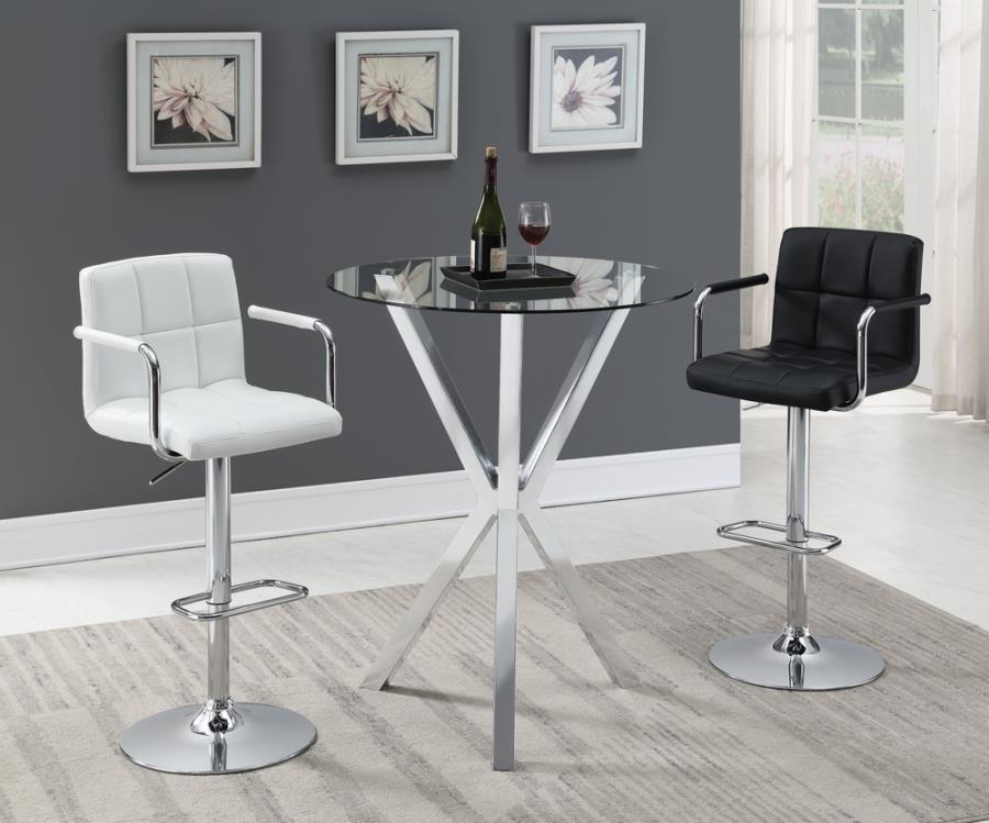 Denali - Round Glass Top Bistro Bar Table - Chrome