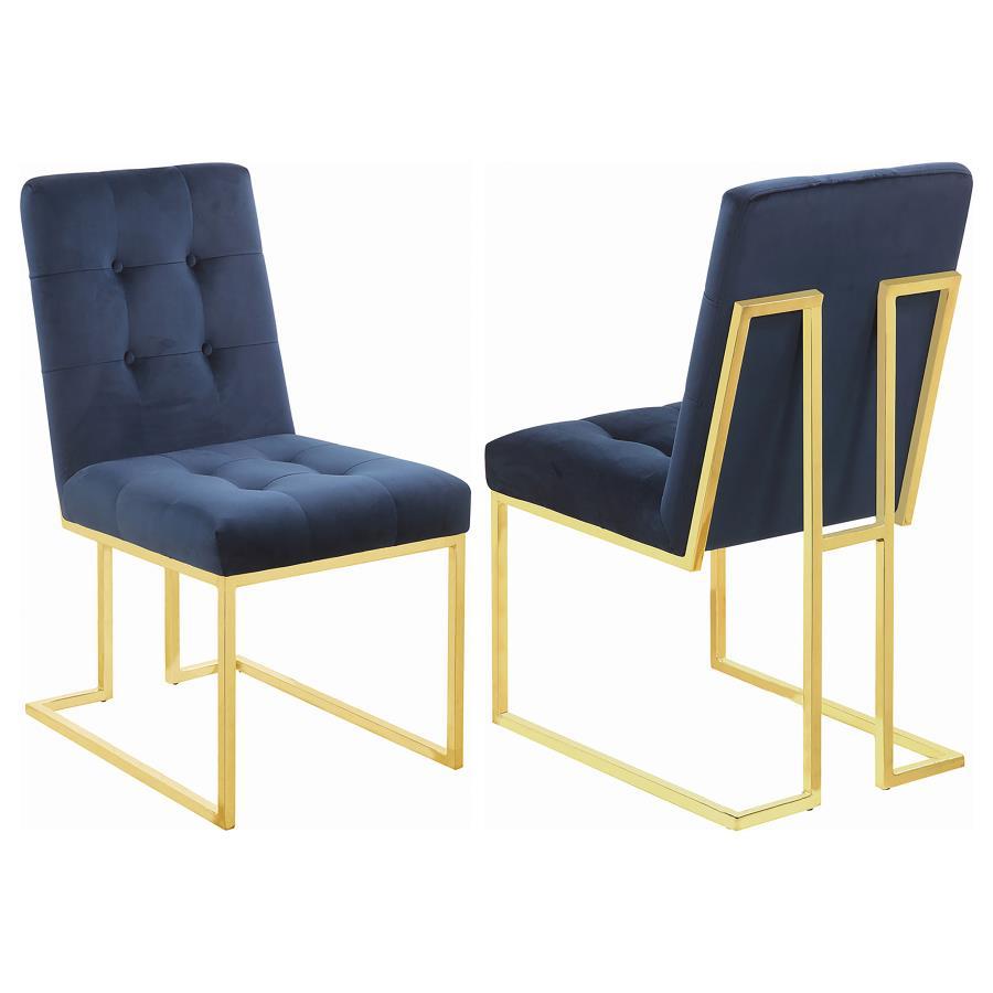 Cisco - Velvet Upholstered Dining Side Chair (Set of 2) - Gold