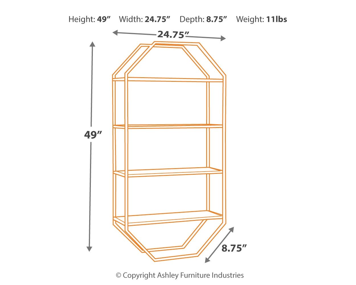 Elea - Black / Natural - Wall Shelf