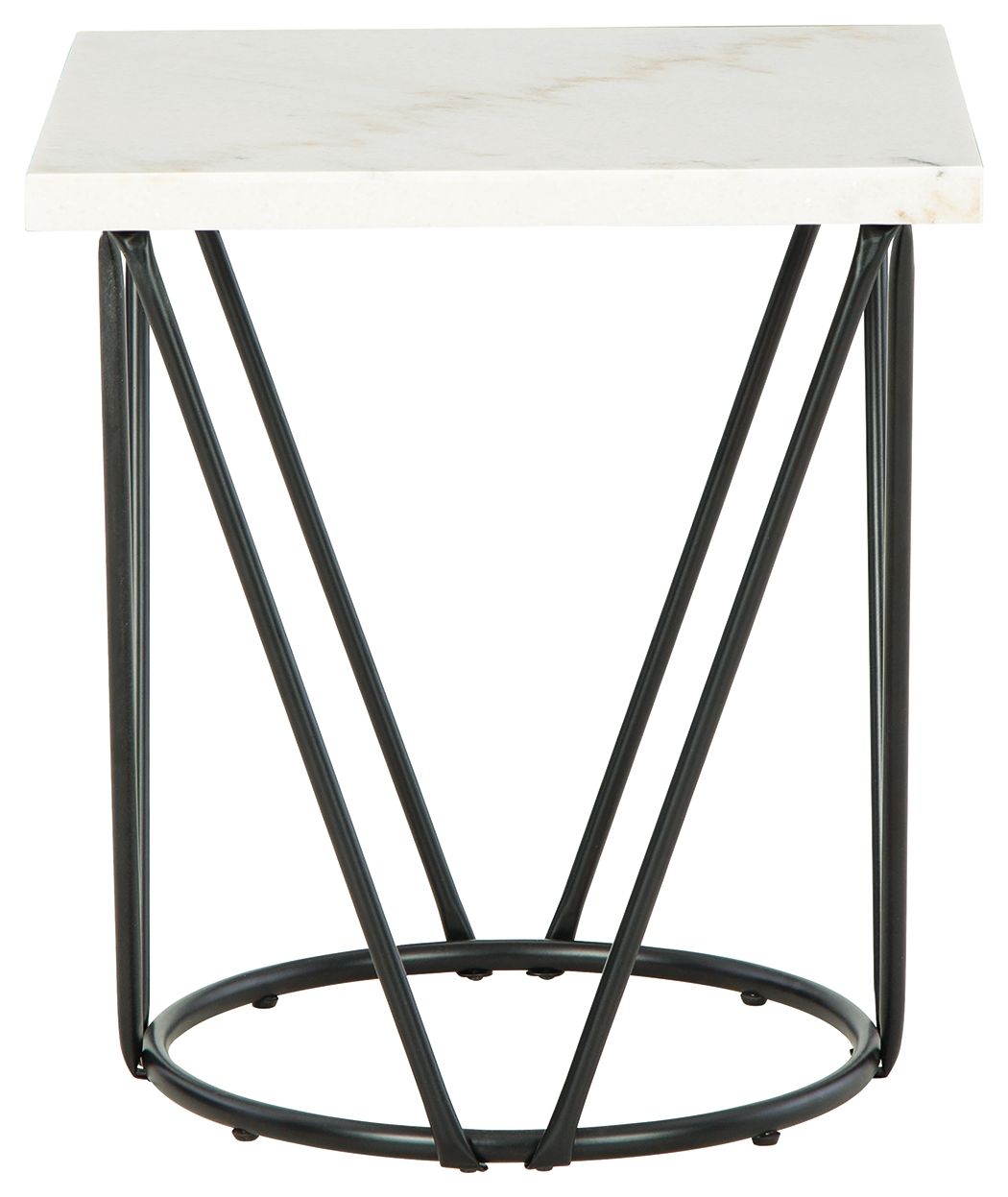 Vancent - White / Black - Square End Table