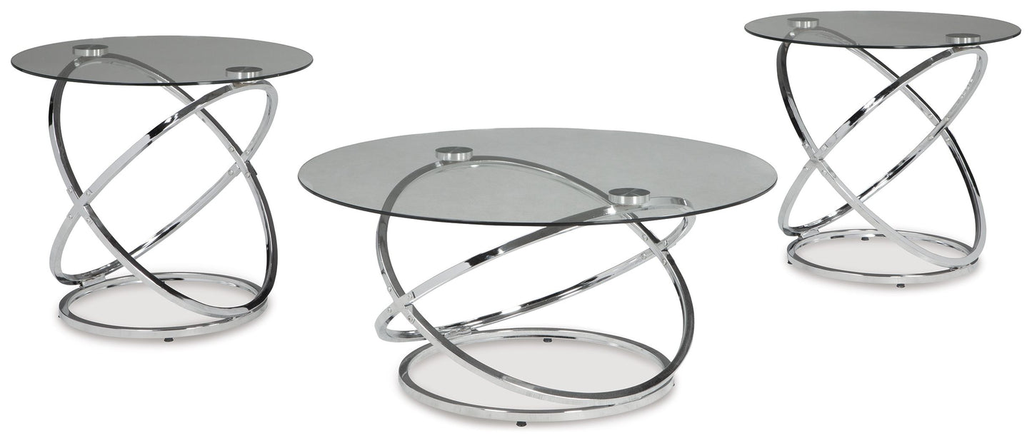 Hollynyx - Chrome Finish - Occasional Table Set (Set of 3)