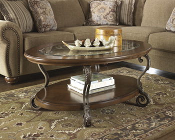 Nestor - Medium Brown - Oval Cocktail Table