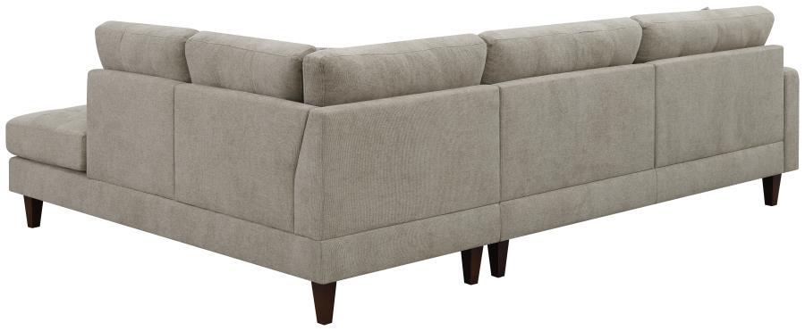 Barton - Upholstered Tufted Sectional - Toast And Brown