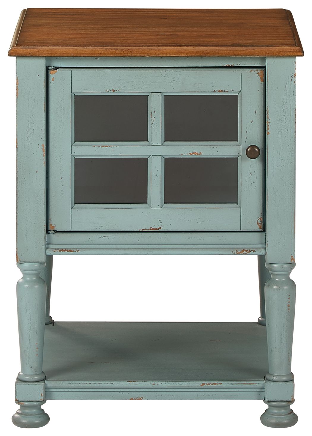 Mirimyn - Teal / Brown - Accent Cabinet